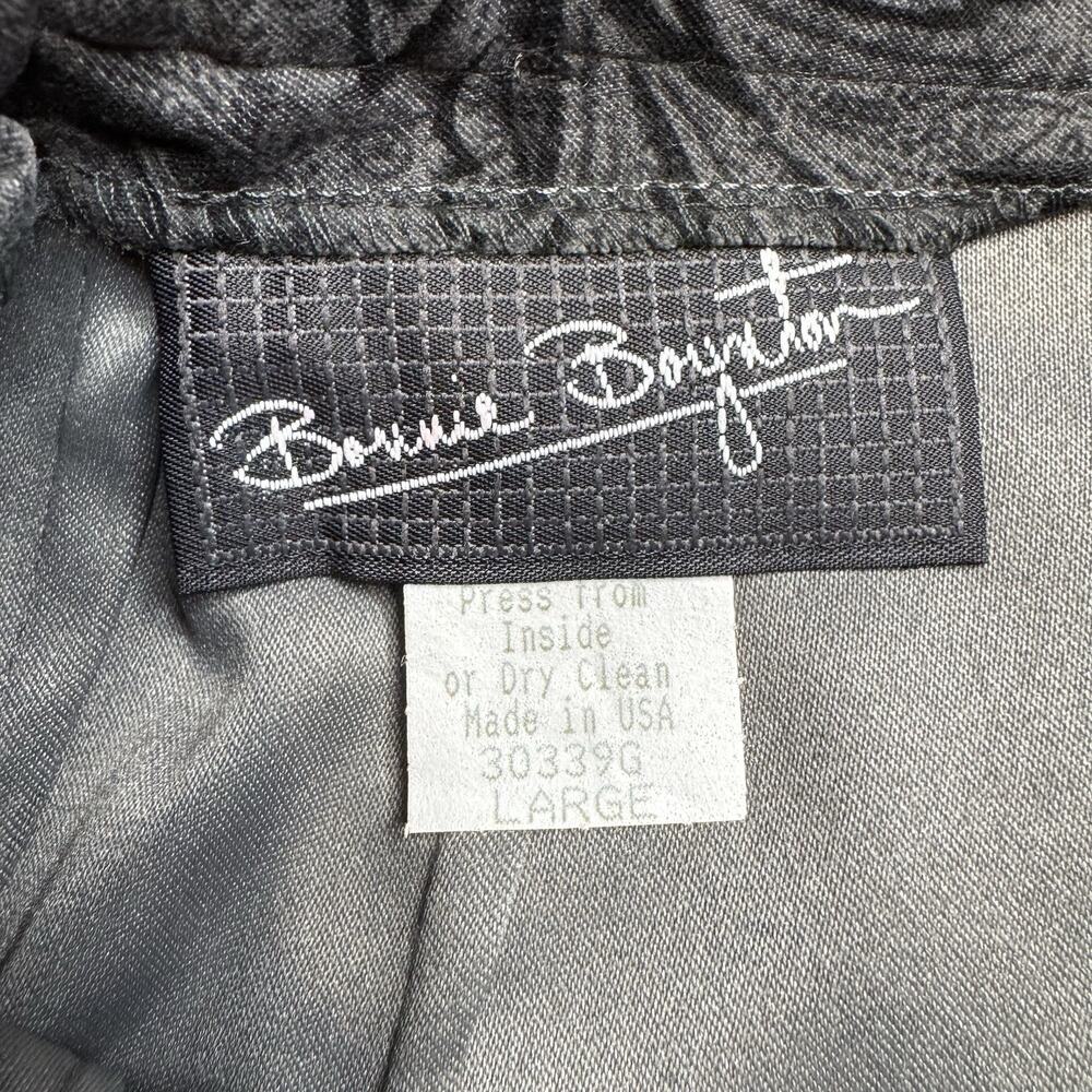 Bonnie Boynton Women's Suit Skirt Size L/XL Grey Black Paisley Print Vintage - Picture 2 of 14